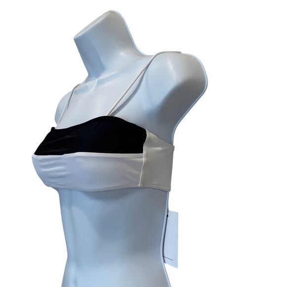 Lovers + Friends Cut Out Bikini Top Black White XS Colorblock West Coast $78 NEW - Picture 5 of 7